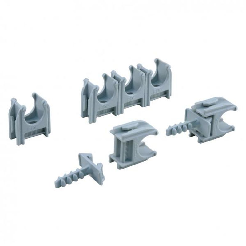 Buisclip euro 16 mm grijs