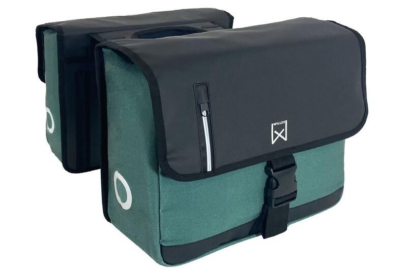 Dubbele canvas tas groen business